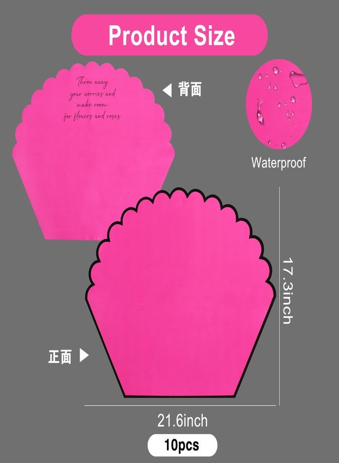 بيشيدا ورق تغليف زهور بيشيدا وردي فاقع مقاوم للماء، ورق تغليف زهور على شكل بتلات، ورق تغليف غير لامع لباقات الزهور، لوازم محلات الزهور، حفلات الزفاف، أعياد الميلاد، حفلات التخرج - 10 قطع - Image 2